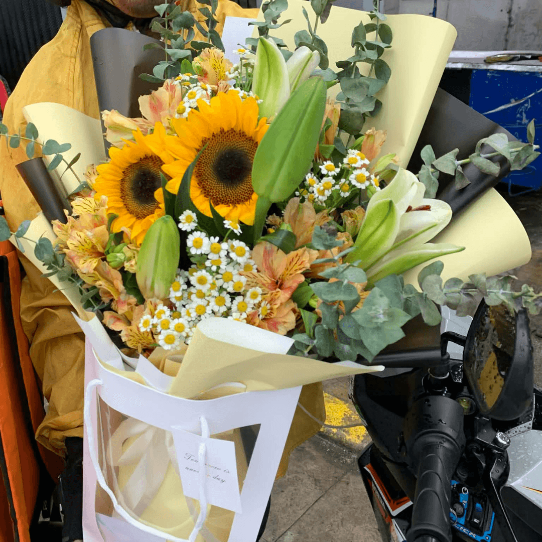 Sunflower Stargazer Bouquet - Luxury Floral Delivery Manila